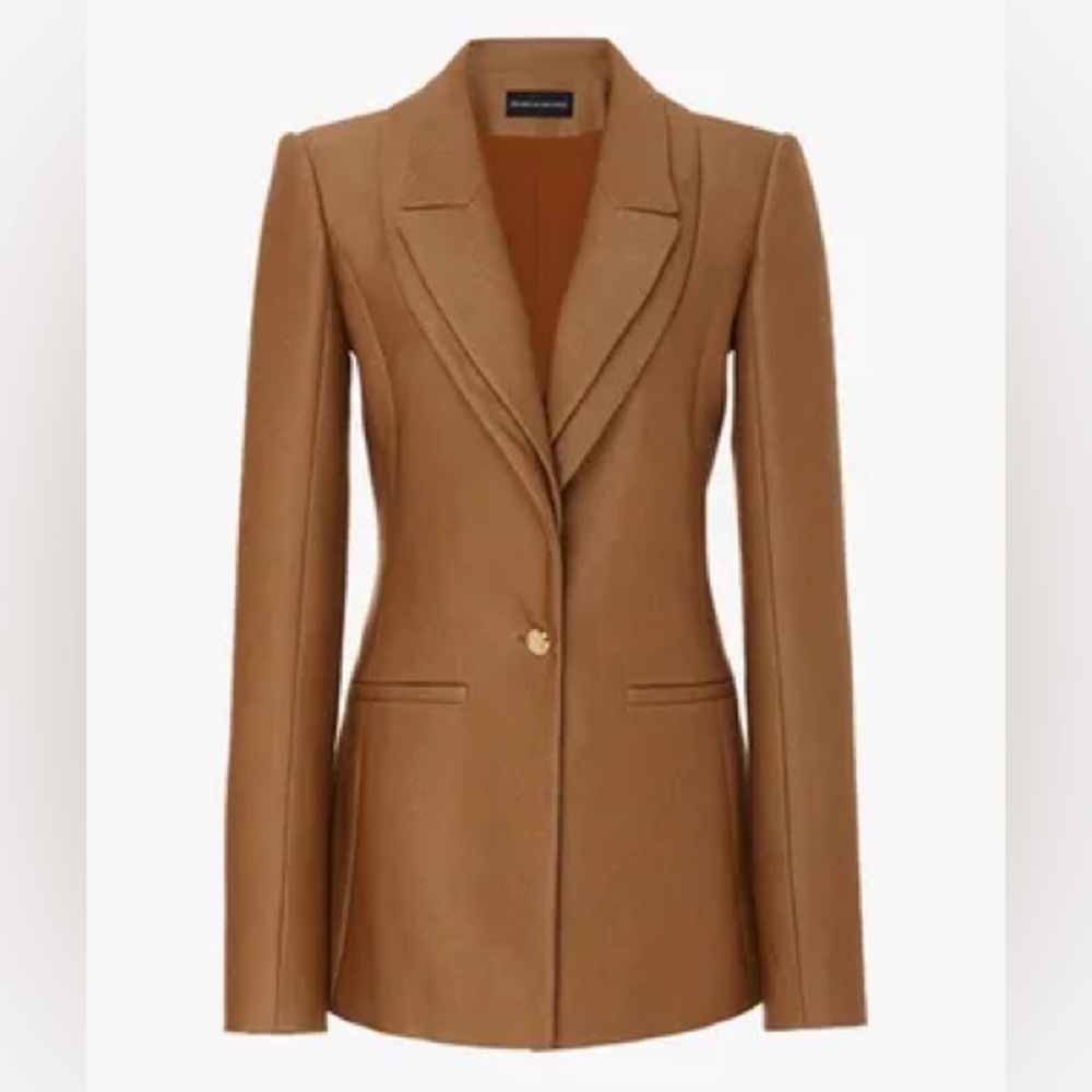 BRANDON MAXWELL Lapel-detailed Wool-silk Twill Blazer